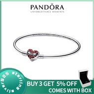 100% Authentic (with box) S925 Sterling Silver PANDORA Birthday Gift DIY jewelry for women 592324C01 Pandora Moments Marvel Spider-Man Mask Clasp Bangle