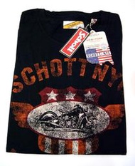 【美國Levi s專賣】Schott NYC T-shirt 黑色 哈雷機車 短袖潮T 純棉短T 現貨L號賠售只有一件