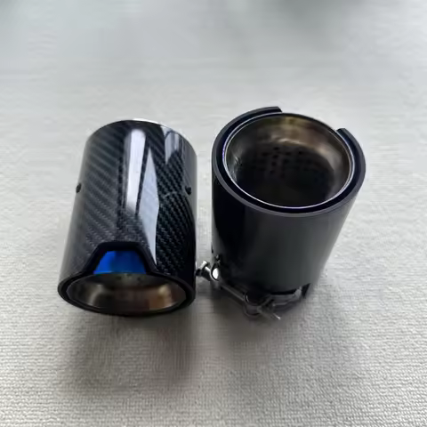 1Pcs Car Modification M Performance Glossy M2 M3 M4 M5 Carbon Exhaust Nozzles Muffler Tips For BMW E