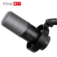 FIFINE Recording XLR Dynamic Microphone with Real-time MonitoringUSB Streaming Mic with Gain Knob/To