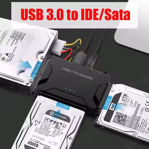 SATA/IDE to USB 3.0 Adapter Hard Drive Adapter Cable Converter for 2.5/3.5 Inch SATA and IDE HDD Sup
