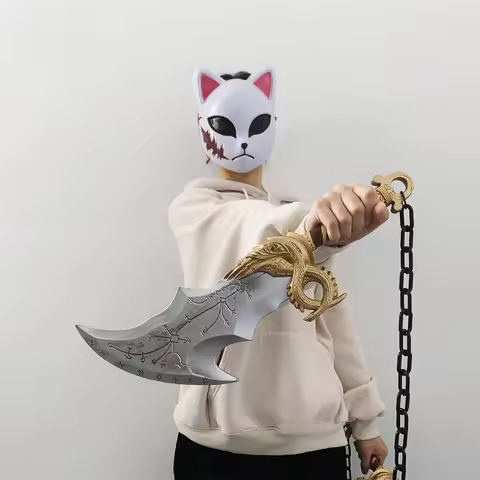 God of War 4 Athena Blade Flame Tomahawk Chained Cosplay Prop Weapon Golden Dragon Axe Ghost Beast L