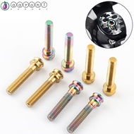 AARON1 Bicycle Stem Top Cap Screw, Titanium Alloy M6x30/35mm Bicycle Headset Top Cap Bolt, Colorful Ultra-light Vacuum Plating Bicycle Headset Cover Screws Bike Accessory