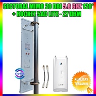 Antenna Connection GNET Mimo 20 dBi 5.8 GHz 120* + Rocket 5AC Lite 27 dBm | Computer Network | Inter