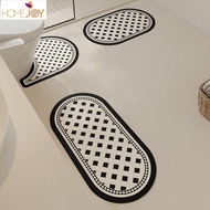 Simple and atmospheric floor mats，Cartoon cute mats，Retro Diatom Bathroom Floor Mat， Non-Slip U-Shaped Bath Mats， Water Absorbent Quick-Drying Pad Home Decor