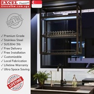 [Excel Hardware] Nazzaro Ceiling Mounted Stainless Steel Dish Rack (With Installation)