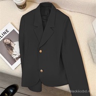[Ginie] COD Ready Stock Free Shipping A-CDSL2025 Autumn New Style Black Short Small Suit Jacket Fema