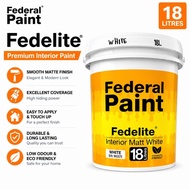 Federal Paint Fedelite Interior Matt White 18 Litres 9102 White Interior Paint White Suitable for Wa