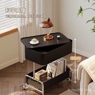 Can Table Creative Movable Simple Trolley Shelf Living Room Coffee Table with Sofa Small Table Wheel