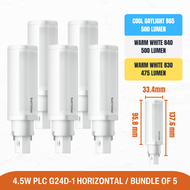 [1 Year Warranty] Philips LED Horizontal PLC PL-C G24D  Light Bulb Warm White Cool Daylight