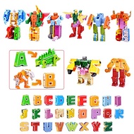 FIRE BULL 26 Piece Alphabet Robots Toys for Kids, Alphabet Learning Toys, Alphabet Dinosaur Transfor