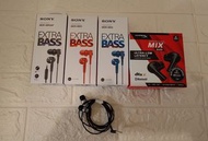 SONY索尼耳機MDR-XB55 EXTRA BASS重低音型號HYPER X MIX BUDS等耳機5件套