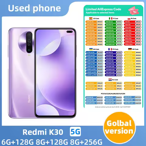 Redmi k30 5G Unlocked 256GB ROM 6.67 inch 64MP Camera Original used phone