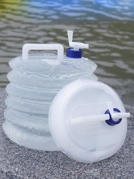 1入組戶外可折疊的桶野營徒步旅行車輛便攜收納背心水包帶龍頭