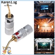 KA Nakamichi Banana Plug, Gold Plated  Musical Sound Banana Plug, Banana Connectors Plugs Jack Speakers Amplifier Pin Screw Type Speaker Wire Cable Connectors