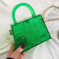Portable Acrylic Diagonal New Style Ice Crack Fashion Transparent Candy Color Female Bag Foreign Tra
