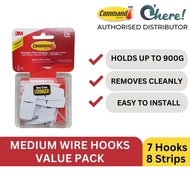 3M Command Medium Wire Hooks Value Pack 900G 7 Hooks/ 8 Strips