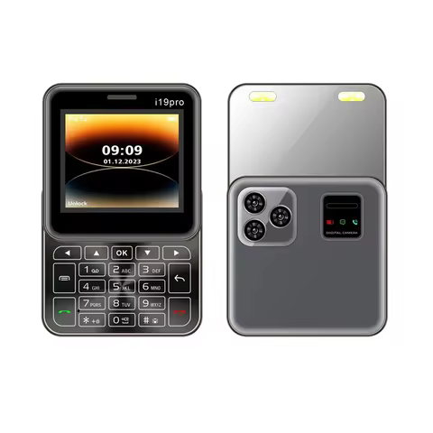 i19 Pro Square Slide Button Mini Mobile Phone 2.4inch Dual SIM 2G GSM Camera FM Bluetooth MP3 Unlock