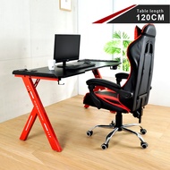 [特價]LOGIS  火焰特工碳纖電競桌-120CM 工作桌【RR120】紅K腳