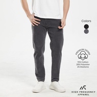 HFA Men's Black Regular Fitted Mid-Waisted Denim Jeans