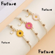 FUTURE Sunflower Bracelet, Lucky Sunflowers Hand Woven Bracelet,  Adjustable Simple Fresh Woven Brac