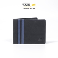 camel active Genuine Leather Men's Bi Fold Wallet 11 Card Compartments Wax Finished - Black UBF2603E