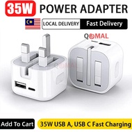 35W PD Fast Charger【USB+Type c】Fast Charging Cable (17/16/15/14/13/12/11/x/8/7/6/Pad) USB-C Power Ad