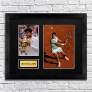 【SG Stock】Carlos Alcaraz Tennis Collectible Reprinted Signed Autograph Poster Art Framed 15x12
