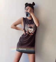 [Ready Stock+Pre] European American Fashion Trend American Rock Retro Distressed Rock Printed Round 