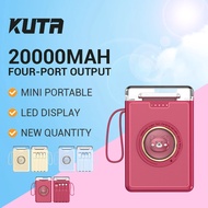 （ SG Ready ）20000mah Powerbank Cute Bear Design with Detachable 4 Cable Mini Portable Fast Charge Candy Color Power Bank
