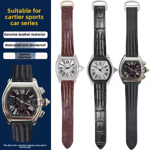 19mm 20mm Quick Release Genuine leather watch strap For Cartier Roadster W6206018 W6206017 Nylon Wat