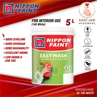 🔥 5L (Matt) Nippon Paint Easy Wash 145 White Cat Putih Cat Dinding Nippon Paint White Paint Cat Nippon Paint