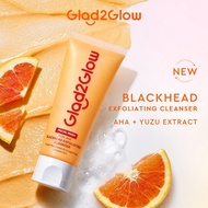 Glad2Glow Yuzu AHA Blackhead Exfoliating Cleanser 70ml Gently Exfoliate Dull Skin Blackhead Smooth