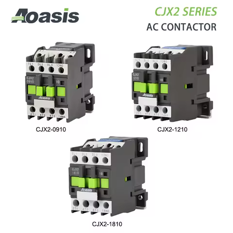 AOASIS CJX2 0910 1210 1810 1NO 1NC LC1 Series 3P 220V 380V AC Motor Silver Contact DIN Rail Magnetic