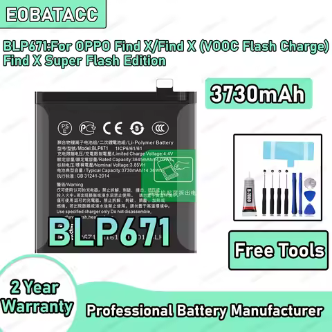3730mAh 100% New BLP671 Battery For OPPO Find X/Find X VOOC Flash Charge Replacement Bateria+Free To
