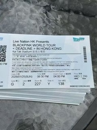 BLACKPINK香港站門票