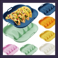 [WX] Taco Holder Plate Stable Taco Holder Clip Silicone Taco Holder Tray with 4 Dividers Reusable Mi