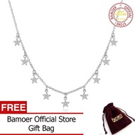 BAMOER สร้อยคอโลหะดาวสำหรับผู้หญิงสร้อยคอแบบสั้นสร้อยคอแต่งงานหมั้นเงินแท้925เครื่องประดับ BSN116