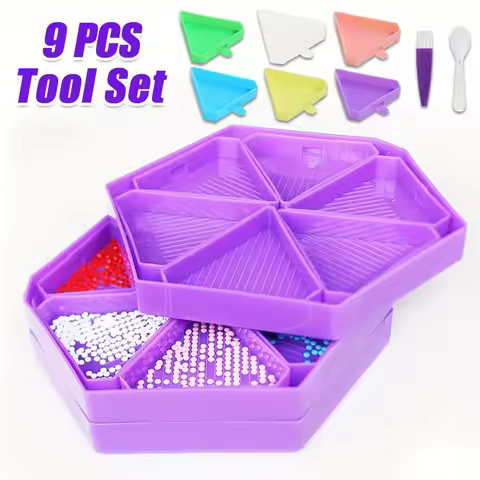 9PCS New Diamond Painting Tray, Multi-functional Diamond Painting Plate, DIY Diamond Painting Access