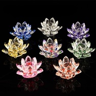 QINJUE Crystal Lotus Flower Figurine, Paperweight Table Ornaments Lotus Flower Decor Lotus Flower Or