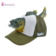 [Menolana] Angler Hat Sun Protection 3D Bass Fishing Cap Breathable Mesh 3D Creature Cap for Outdoor