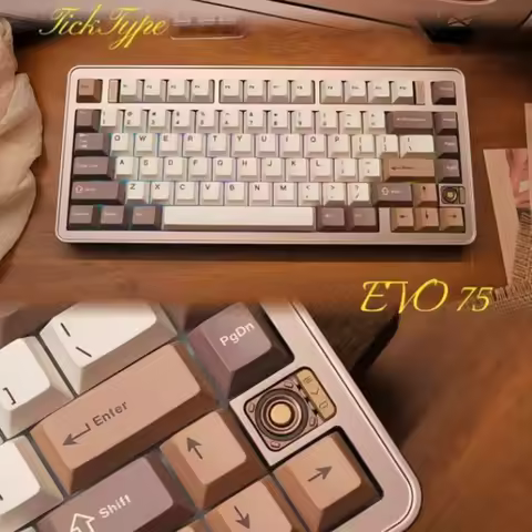 Ticktype EVO75 Mechanical Keyboard Wireless Tri-mode Hot-Swap RGB Custom CNC Aluminum Shell Office G