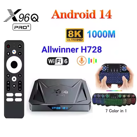 X96q Pro Plus Smart Android 14 Tv Box Allwinner H728 Octa Core 2.4G/5G Wifi 1000m Lan 2G 16G 4G 32G 
