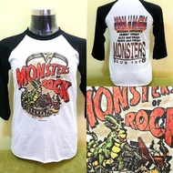 Vintage Reprint Sleeve 3q Three Tribes Print Absorb Van Halen Monsters of Rock 1988 Band T-shirt