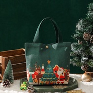 (GD002/GD003) TAS TENTENG NATAL HANDBAG KANTONG HADIAH KANCING + PIN BONEKA MOTIF CHRISMAS