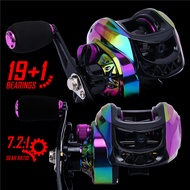 FRRTC Fishing Reel Multicolor Reel 10KG Max Drag Baitcasting Reel 7.2:1 Gear Ratio Magnetic Brake Ji