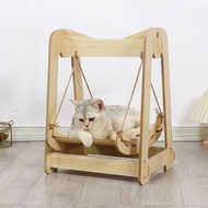 Wooden rocking bed cat supplies double-layer anti-tip swing hanging hammock pet hammock cat bed cat 