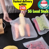 🇸🇬【SG stock】Silicone Bag Food Storage Bags Reusable food bag Reusable Freezer Bag Containers Leakproof Food Storage Bag