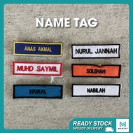 Name Tag Cotton Embroidery Sulam Nametag Sekolah Nama Tanda Custom School Lencana Jahit Tempah 11 HU