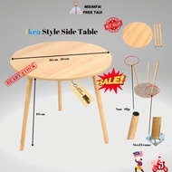 Modern 3-Leg Wooden Coffee Table with Double-Layer Shelf for Living Room Decor